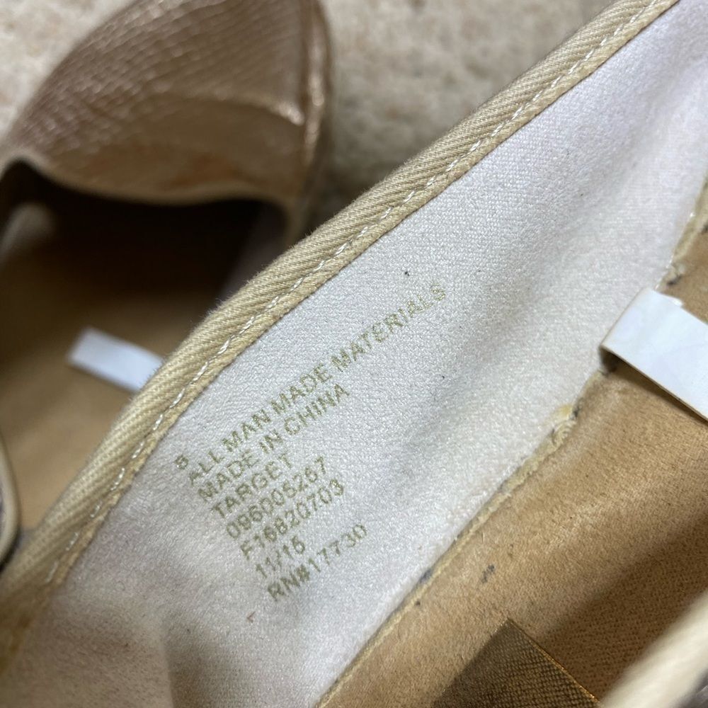 DV by Dolce Vita Tia Metallic Gold Faux Snakeskin Espadrilles Flats Size 8 - Picture 4 of 4